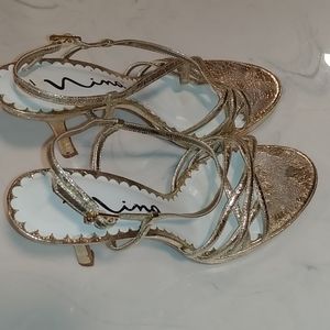 Nina silver scrappy sandals.  Size 9